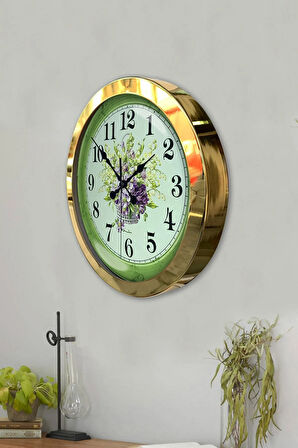 Hediyelik 36 Cm Gold Metal Çocuk Duvar Saati