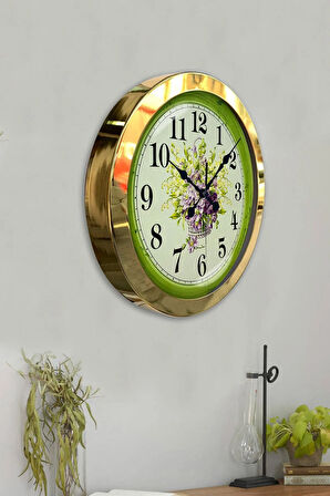 Hediyelik 36 Cm Gold Metal Çocuk Duvar Saati