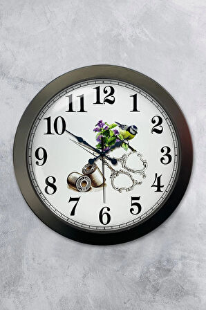 Hediyelik 36 Cm Siyah Metal Terzi Duvar Saati