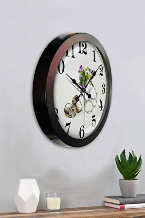 Hediyelik 36 Cm Siyah Metal Terzi Duvar Saati