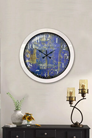 Hediyelik 36 Cm Beyaz Metal Schengen Duvar Saati