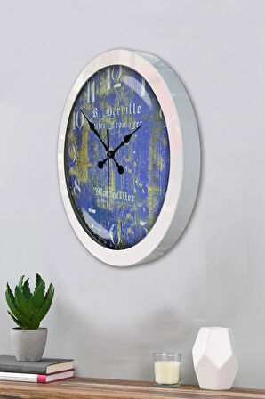 Hediyelik 36 Cm Beyaz Metal Schengen Duvar Saati