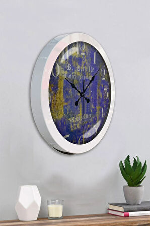 Hediyelik 36 Cm Beyaz Metal Schengen Duvar Saati