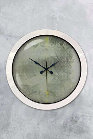 Hediyelik 36 Cm Beyaz Metal Sanatsal Duvar Saati