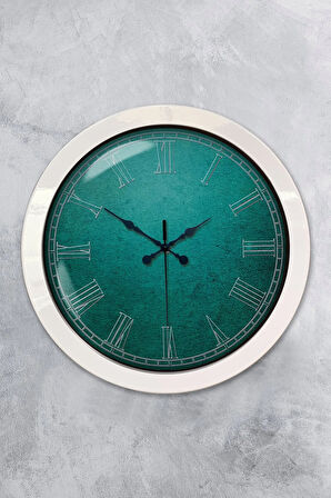 Hediyelik 36 Cm Beyaz Metal Sezgi Duvar Saati