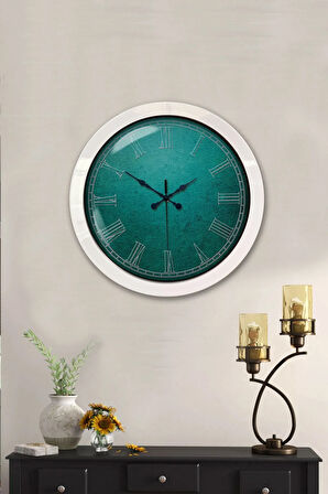 Hediyelik 36 Cm Beyaz Metal Sezgi Duvar Saati