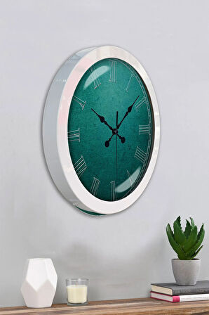 Hediyelik 36 Cm Beyaz Metal Sezgi Duvar Saati