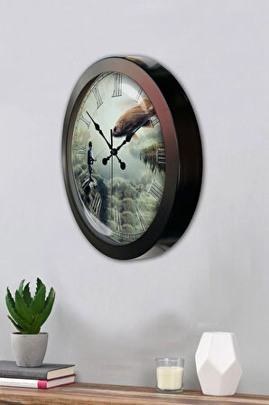 36 Cm Siyah Metal Farklı Yaşamlar Duvar Saati