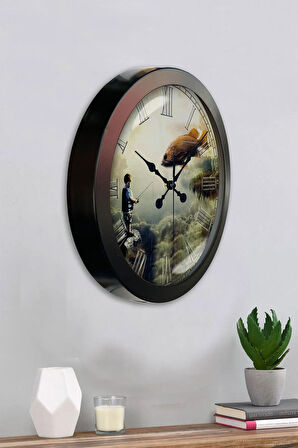 36 Cm Siyah Metal Farklı Yaşamlar Duvar Saati