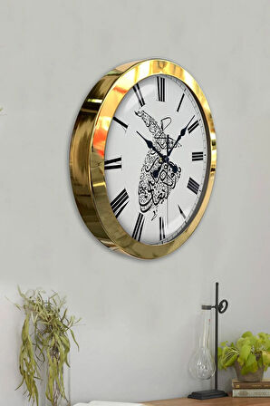 Hediyelik 36 Cm Gold Metal Mevlana Duvar Saati