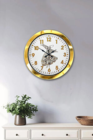 Hediyelik 36 Cm Gold Metal Mevlana Duvar Saati