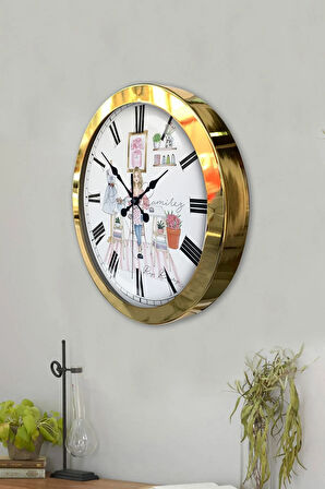 Hediyelik 36 Cm Gold Metal Terzi Duvar Saati
