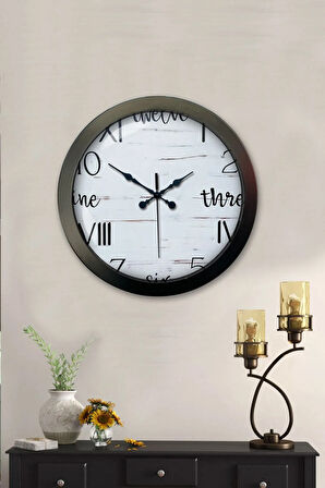 Hediyelik 36 Cm Siyah Metal Matematik Duvar Saati