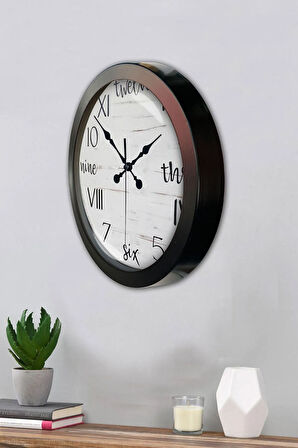 Hediyelik 36 Cm Siyah Metal Matematik Duvar Saati