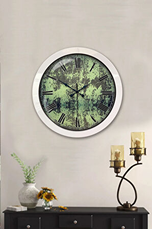 Hediyelik 36 Cm Beyaz Metal Nostalji Duvar Saati