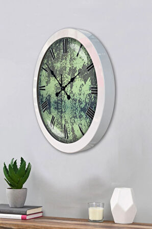 Hediyelik 36 Cm Beyaz Metal Nostalji Duvar Saati