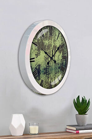 Hediyelik 36 Cm Beyaz Metal Nostalji Duvar Saati