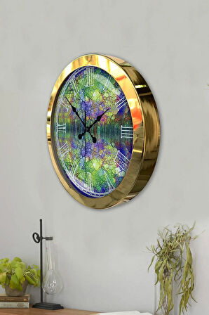 Hediyelik 36 Cm Gold Metal Mücevher Duvar Saati