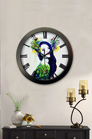 36 Cm Siyah Metal Modern Sanat Duvar Saati