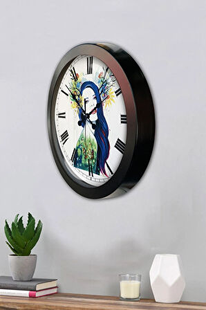 36 Cm Siyah Metal Modern Sanat Duvar Saati