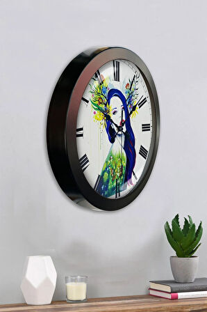 36 Cm Siyah Metal Modern Sanat Duvar Saati