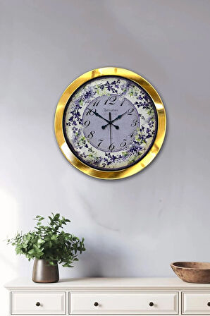 Hediyelik 36 Cm Gold Metal Yorticalture Duvar Saati