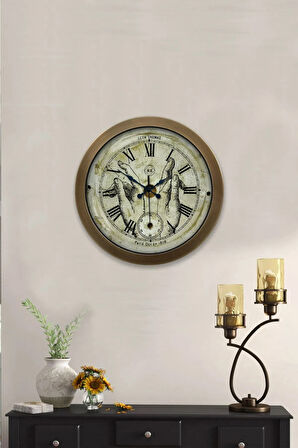 36 Cm Eskitme Metal London Duvar Saati