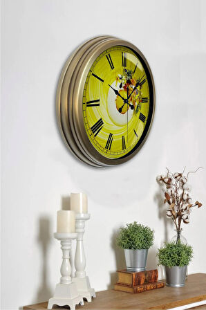 Hediyelik 40 Cm Eskitme Metal Kitchen Duvar Saati