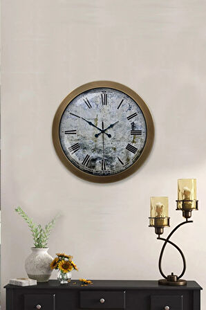 36 cm Eskitme Metal Decorative Duvar Saati