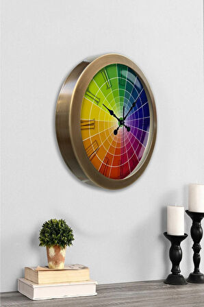 Eskitme Metal New Color Duvar Saati 36 cm