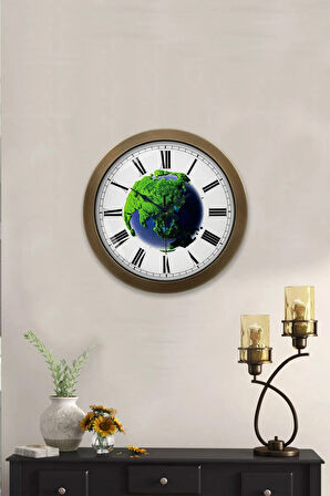 Hediyelik 36 Cm Eskitme Metal Doğal Duvar Saati