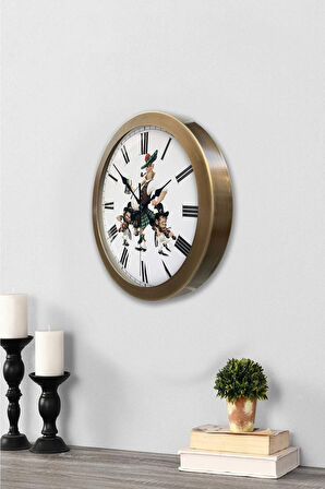 Hediyelik 36 Cm Eskitme Metal Karikatür Duvar Saati