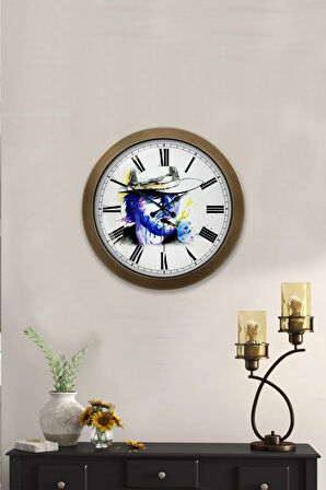 36 cm Eskitme Metal Karakter Duvar Saati