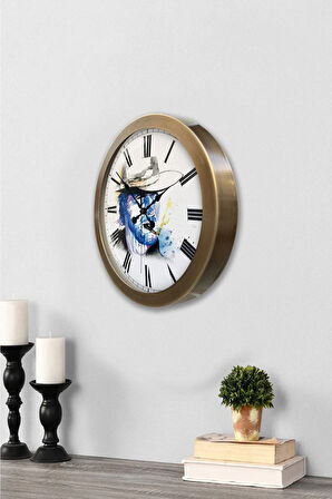 36 cm Eskitme Metal Karakter Duvar Saati