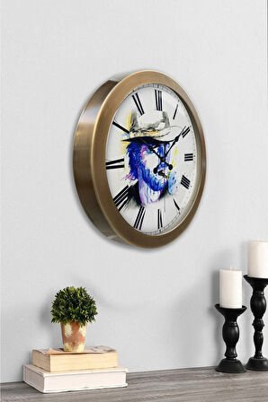 36 cm Eskitme Metal Karakter Duvar Saati