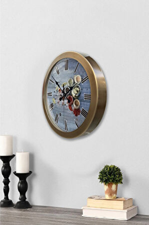 36 Cm Eskitme Metal Mutfak Duvar Saati