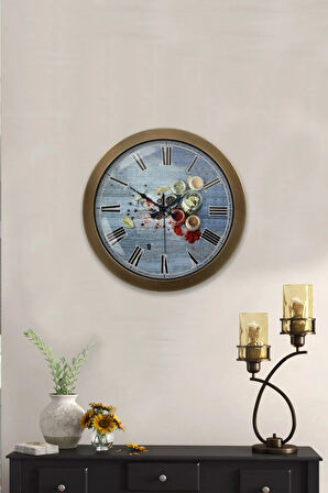 36 Cm Eskitme Metal Mutfak Duvar Saati