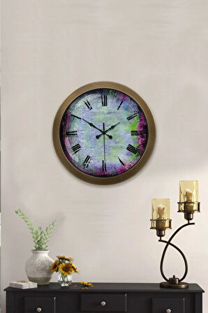 Eskitme Metal Sanatsal Duvar Saati 36 cm