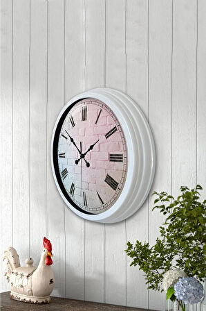 Hediyelik 40 Cm Beyaz Metal Ege Duvar Saati