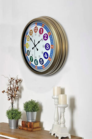 40 Cm Eskitme Metal English Class Duvar Saati