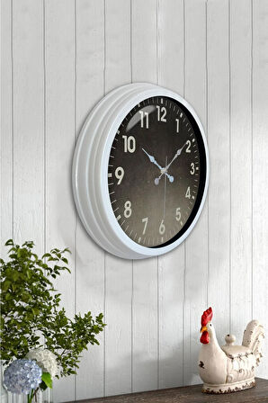 Hediyelik 40 Cm Beyaz Metal Klasik Duvar Saati