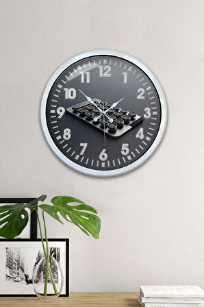 Hediyelik 40 Cm Beyaz Metal Muhasebeci Duvar Saati