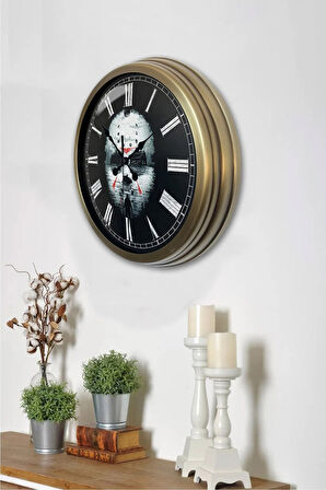 Hediyelik 40 Cm Eskitme Metal Korsan Duvar Saati