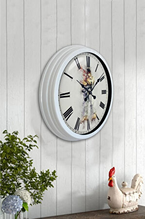 40 Cm Beyaz Metal Street Fighter Duvar Saati