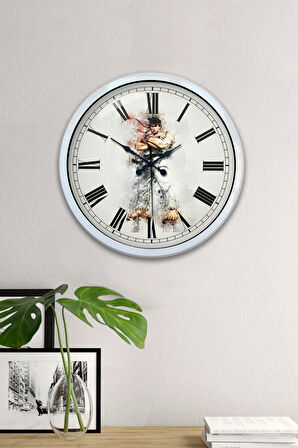 40 Cm Beyaz Metal Street Fighter Duvar Saati