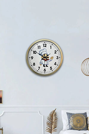 40 Cm Eskitme Metal Aşçı Hediyelik Duvar Saati