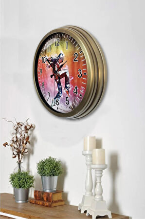Hediyelik 40 cm Eskitme Metal Dansçı Dekoratif Metal Duvar Saati