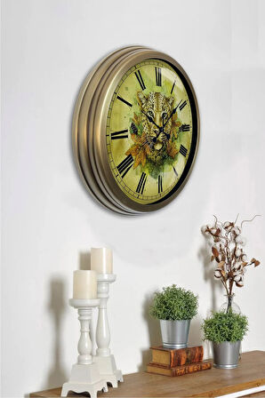 40 Cm Eskitme Metal Dekoratif Duvar Saati