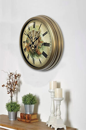 40 Cm Eskitme Metal Dekoratif Duvar Saati