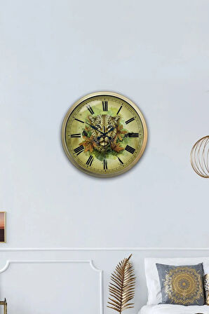 40 Cm Eskitme Metal Dekoratif Duvar Saati